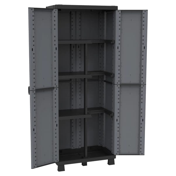 Armadio in resina terry 2 ante con ripiani convertibili 68x172,5x39 cm (lxhxp)