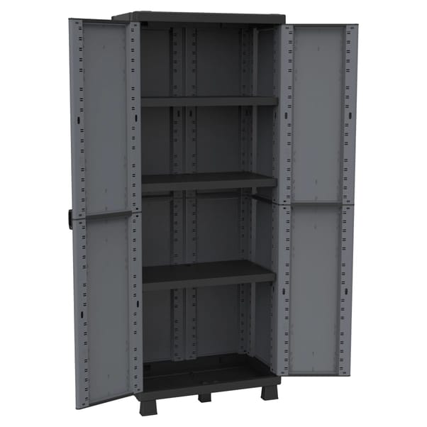 Armadio in resina terry 2 ante con ripiani convertibili 68x172,5x39 cm (lxhxp)