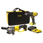 Kit trapano battente 18 v fatmax sfmsp e smerigliatrice 18v 125mm sf mcg400 2 batterie litio 2ah