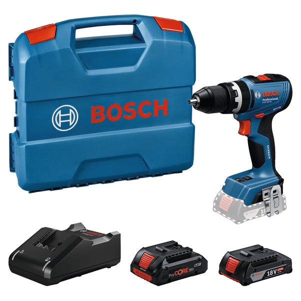 Trapano battente bosch 18v gsb18v-65 pro brushless 1 batteria 2 ah e 1 batteria 4 ah peso 1,12kg