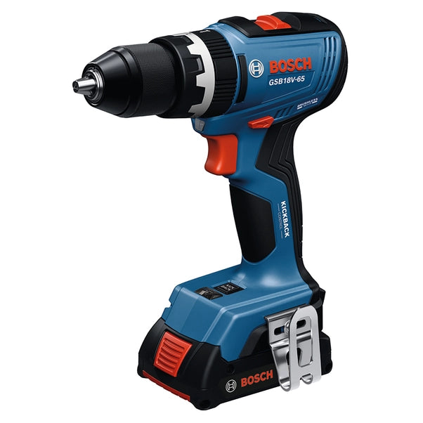 Trapano battente bosch 18v gsb18v-65 pro brushless 1 batteria 2 ah e 1 batteria 4 ah peso 1,12kg